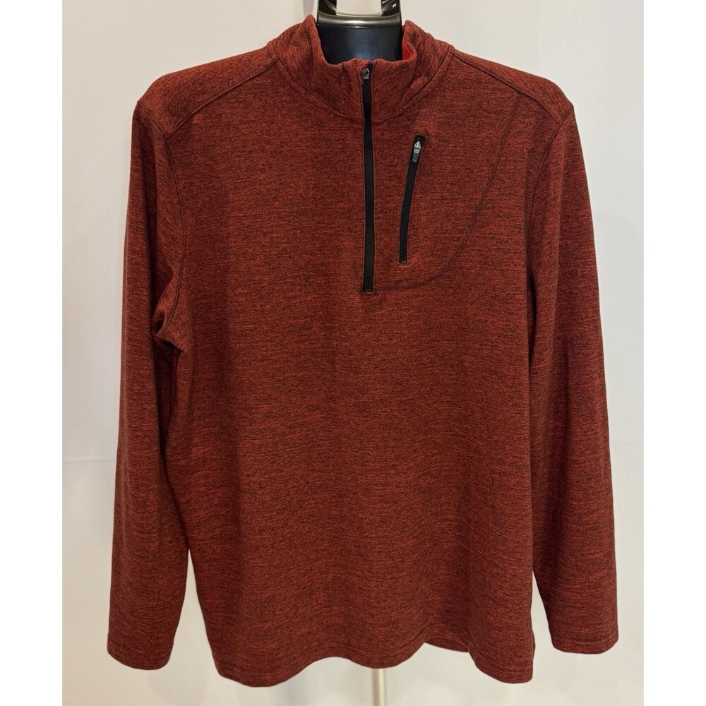 Swiss Tech Men's XL Red Heather Quarter Zip Pullover Performance Fleece Jacket